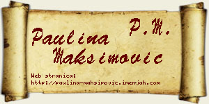 Paulina Maksimović vizit kartica